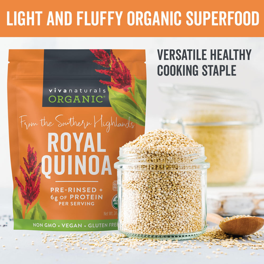 Viva Naturals Quinoa prewashed package ready for quick cooking