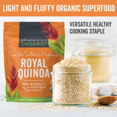 Viva Naturals Quinoa prewashed package ready for quick cooking