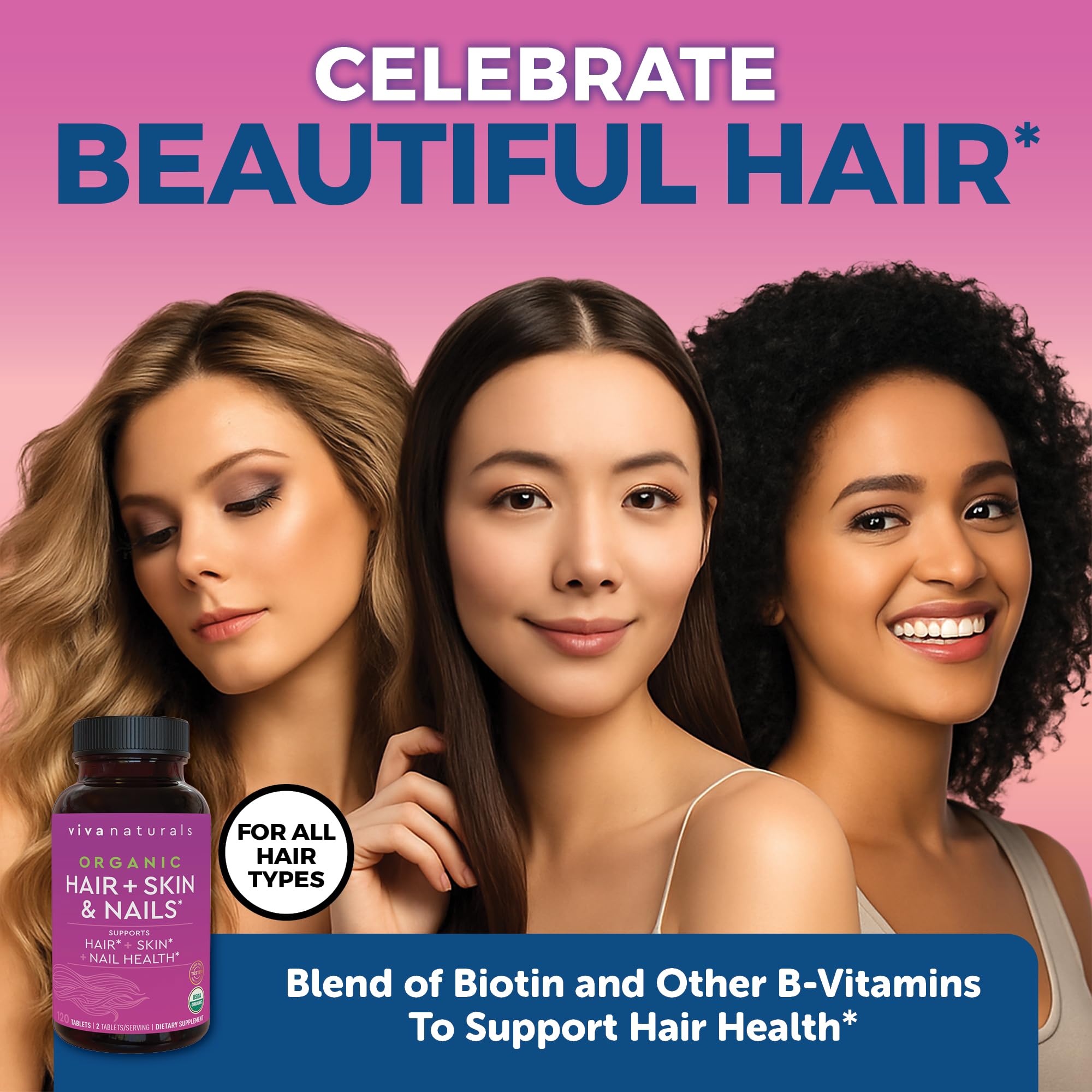 Viva Naturals vitamin E bottle highlighting skin and nail benefits