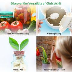 Viva Doria citric acid dissolves quickly in water for recipes.