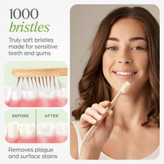 VIVAGO bamboo toothbrush soft bristles for gentle, gum-friendly cleaning
