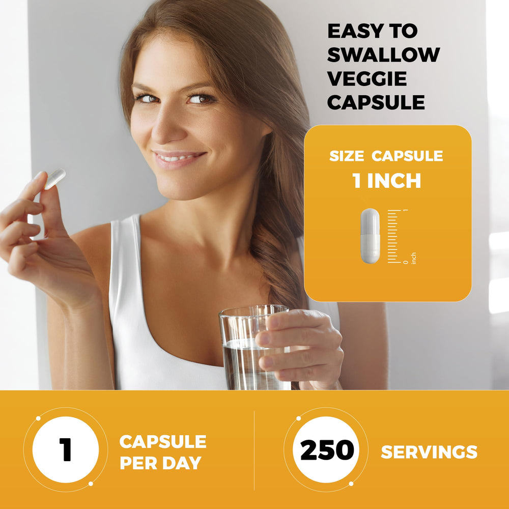 Viva Naturals bottle pouring capsules into a glass for daily routine.