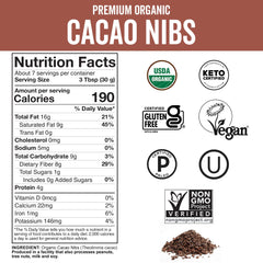 Viva Naturals cacao nibs in bowl ready to sprinkle on yogurt.
