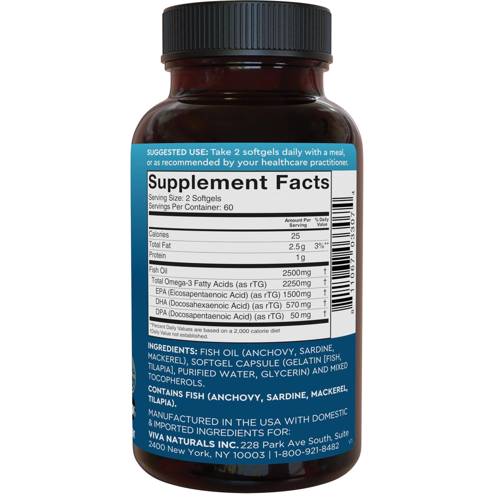 Viva Naturals packaging on store shelf highlighting pescatarian-friendly softgels.