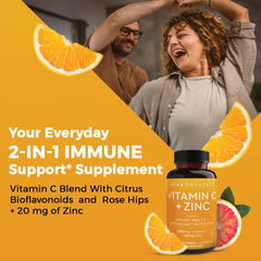 Viva Naturals bottle label detail highlighting Quali-C vitamin C and zinc blend.