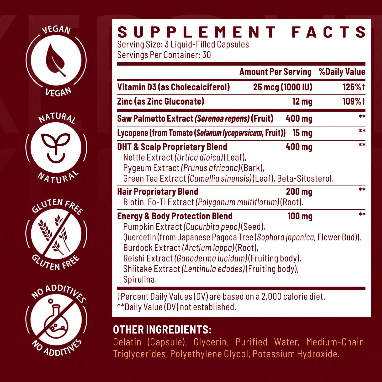 Vivaravida DHT Blocker bottle closeup for convenient daily use