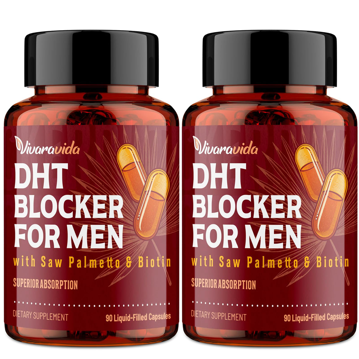 Vivaravida DHT Blocker liquid capsules shown for improved absorption and tolerability