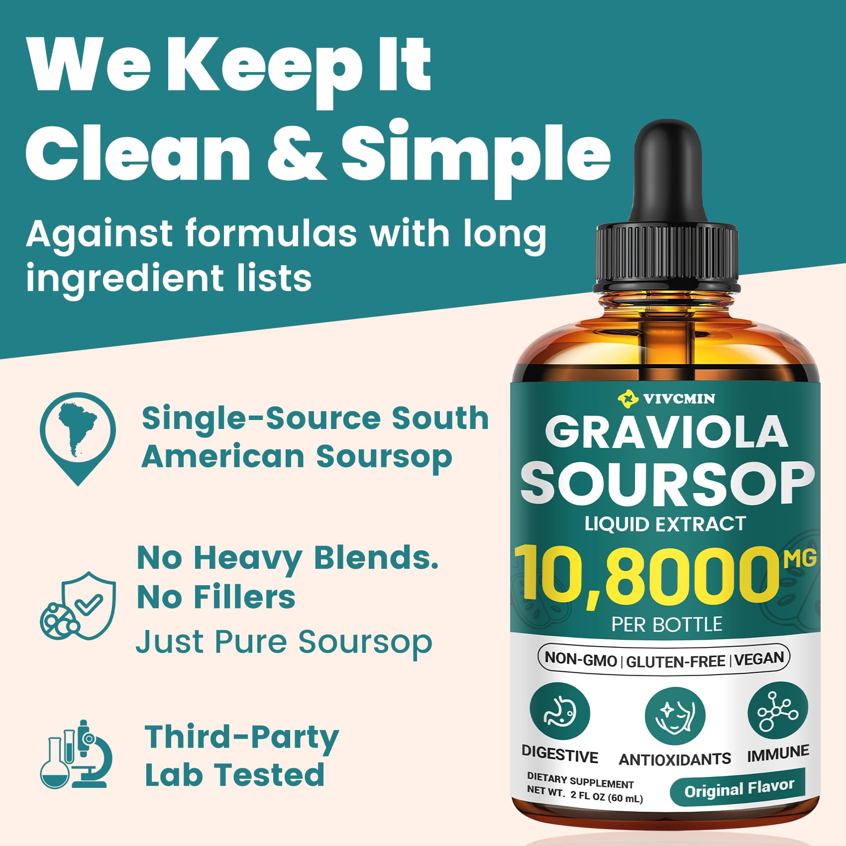 vivcmin immune-support soursop drops product shot