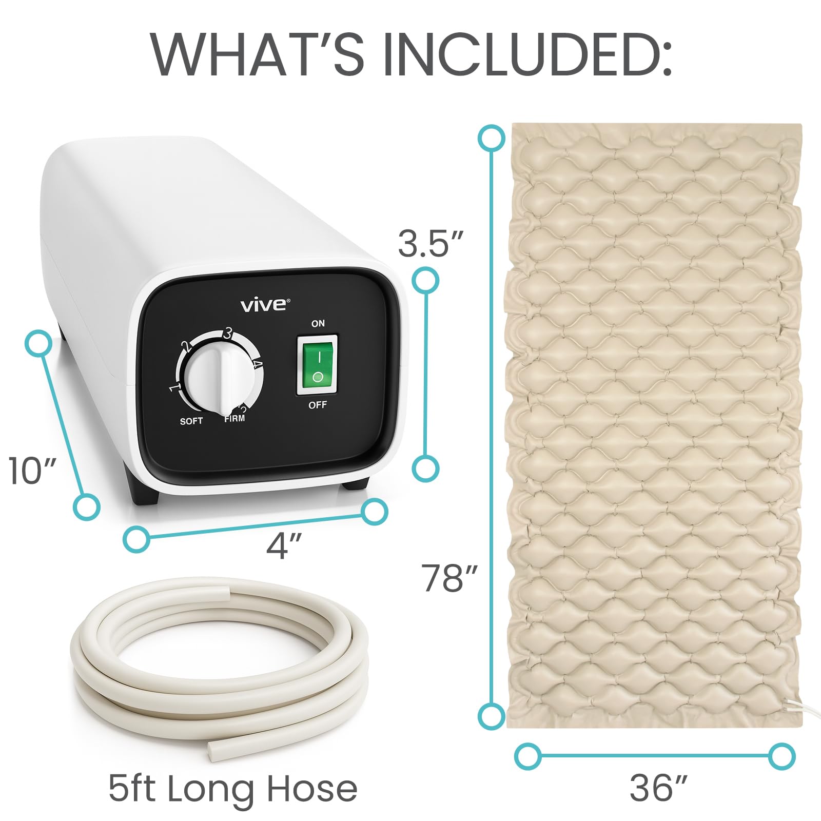 Vive pump control panel demonstrates customizable pressure levels and whisper quiet operation