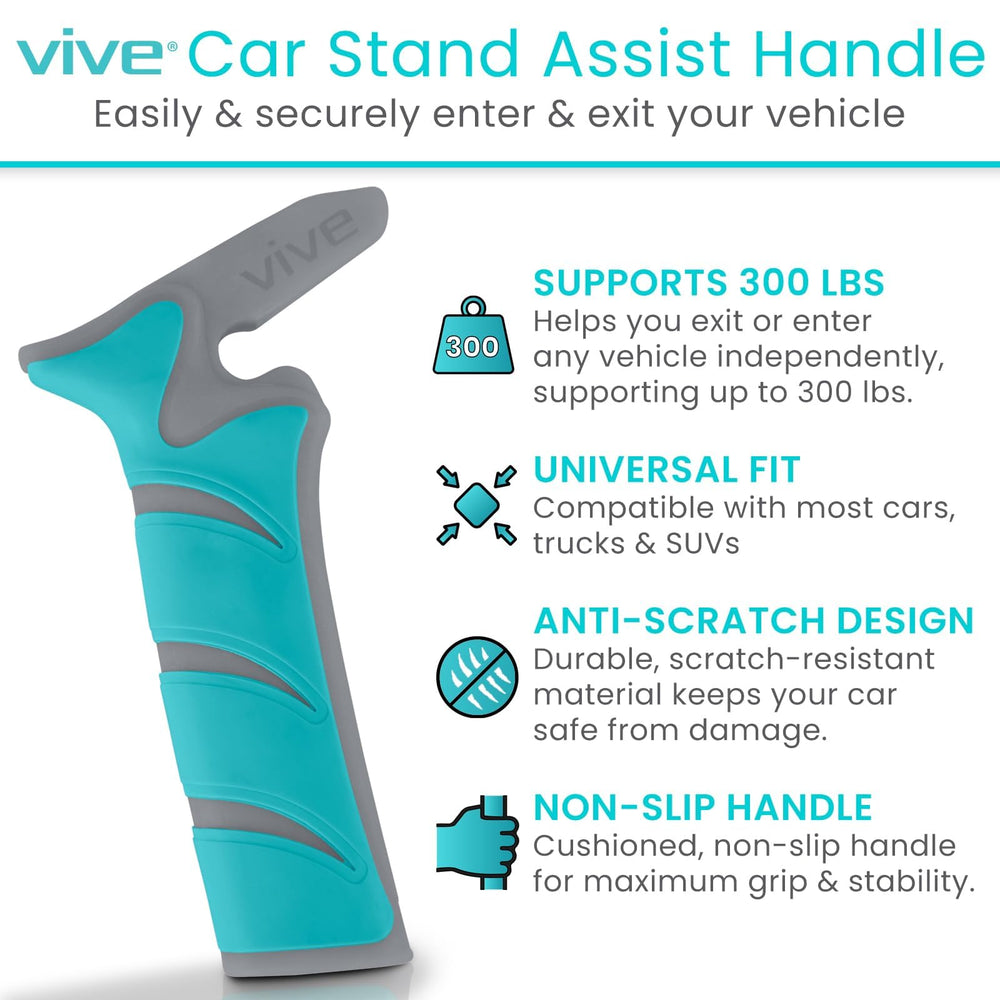 Vive Car Handle Ergonomic Grip offers a comfortable, cushioned hold.