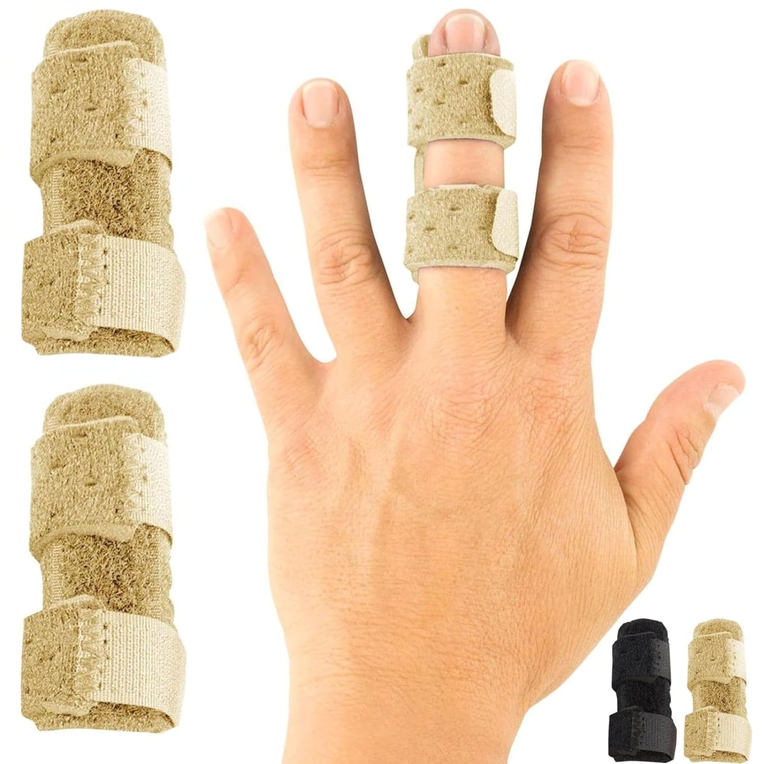 Vive Finger Splint 2-Pack on hand showing comfortable stabilizing support