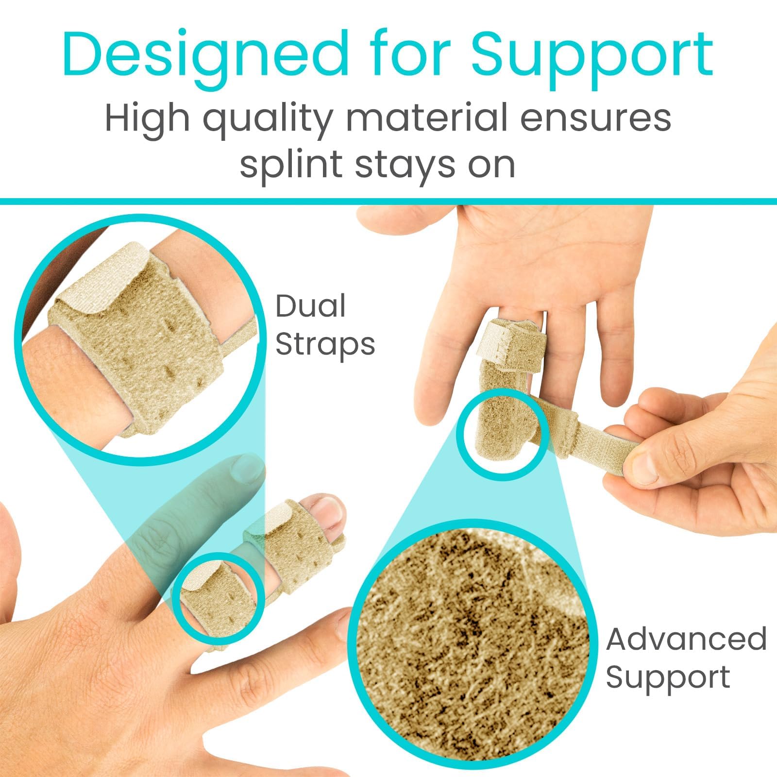 Vive Finger Splint aluminum splints provide sturdy finger support