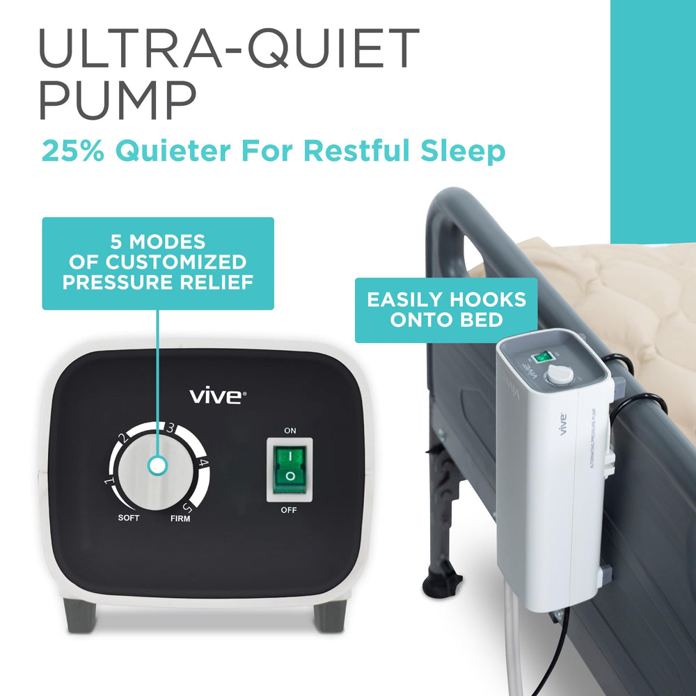 Vive mattress on bed frame with securing flaps to prevent sliding