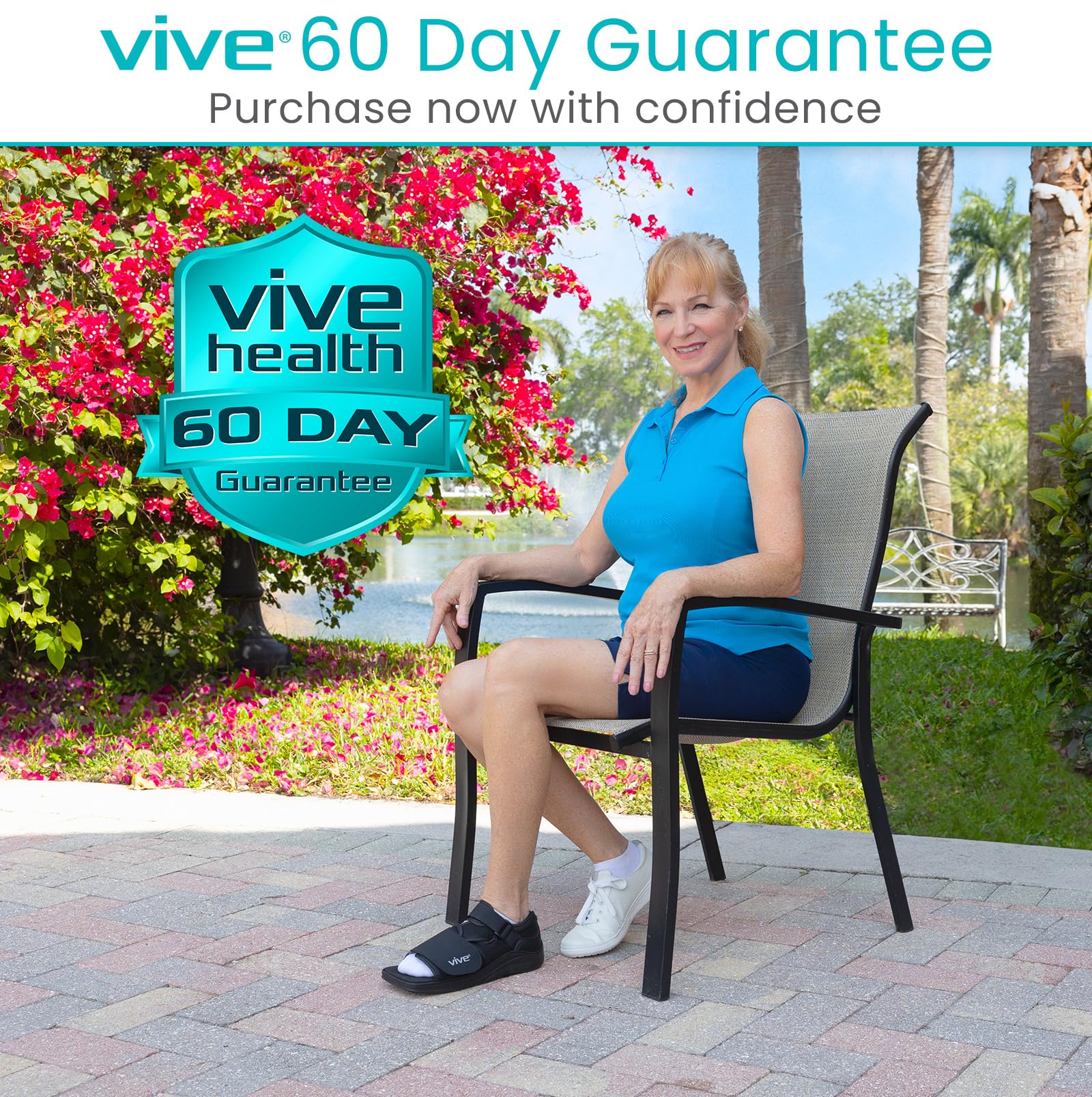 Vive post op shoe easy daily wear during recovery.