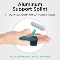 Integrated aluminum brace delivers rigid support to guard tendons.