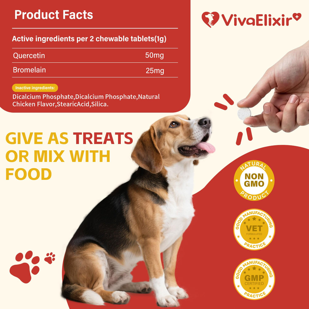 VivaElixir tablets with a measuring spoon to show precise veterinary dosing.