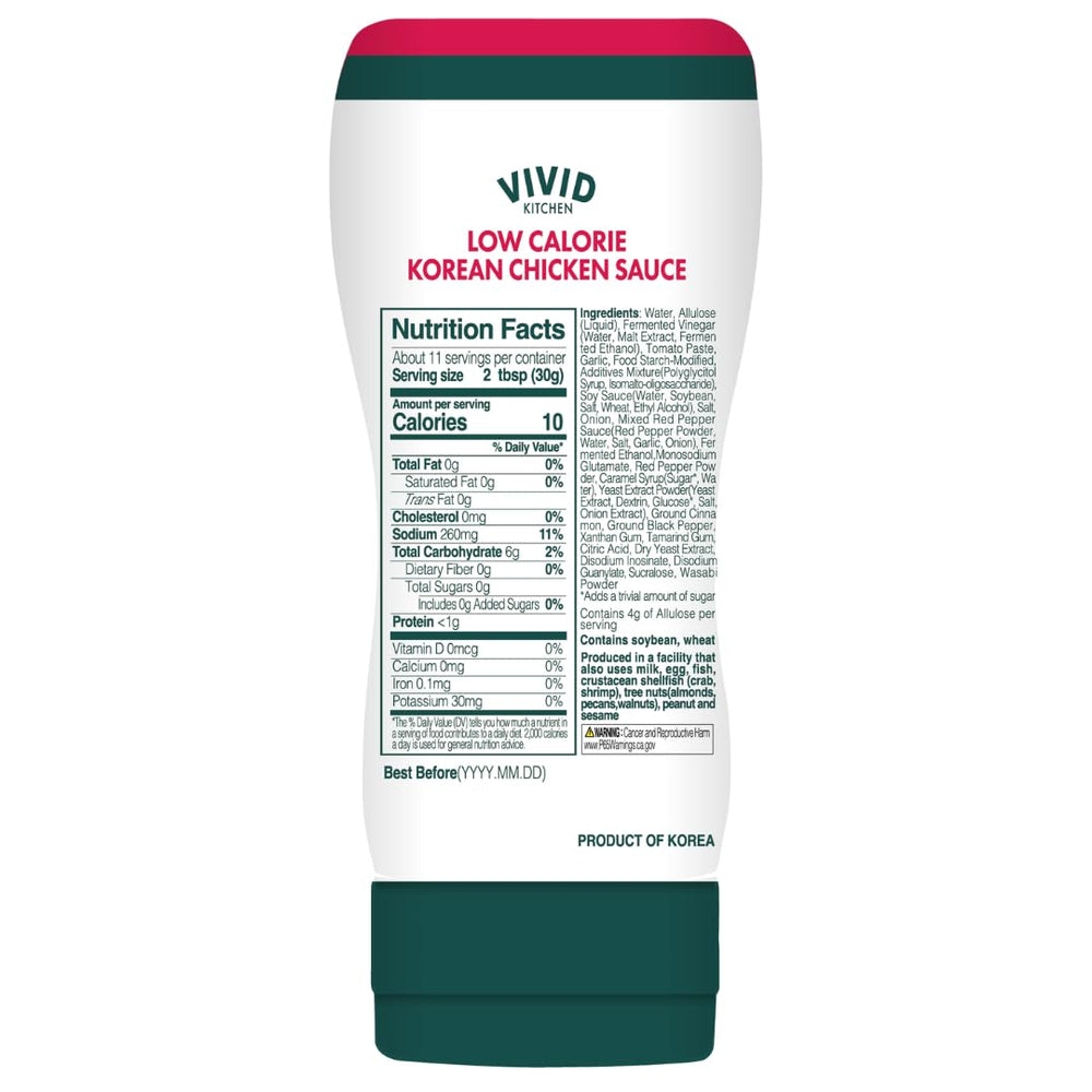 VIVID KITCHEN Korean Chicken Sauce bottle pour demonstrates mess-free cooking.