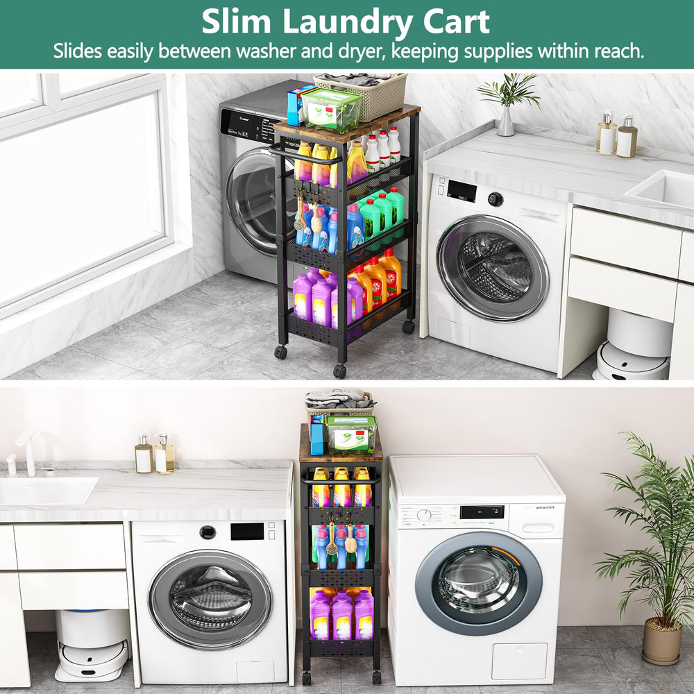 Vivihomety laundry cart organizes detergents and dryer sheets efficiently.