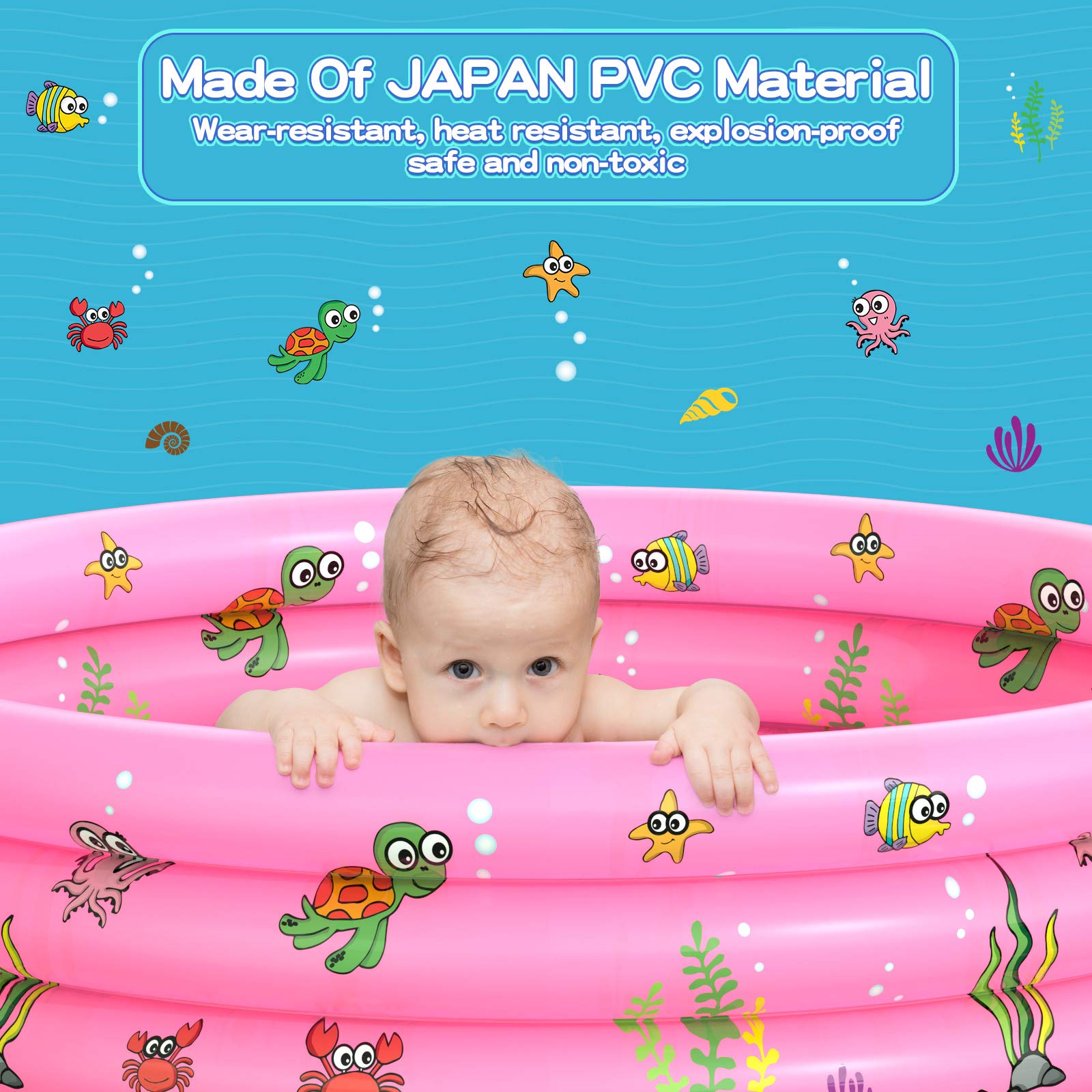 VIVI MAO pool measures 48 inches in diameter for roomy splash space
