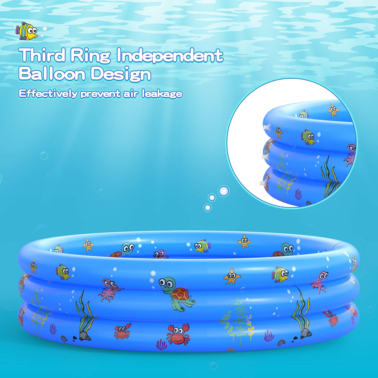 VIVI MAO Garden Round Pool drain valve enables quick, space-saving drainage.