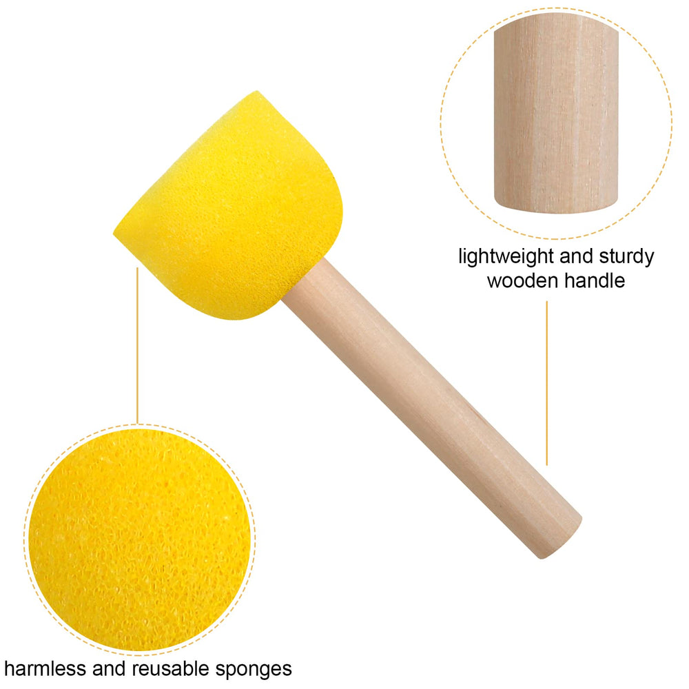 Vivinin round sponge brush 1.5-inch for smooth broad strokes in acrylic painting.