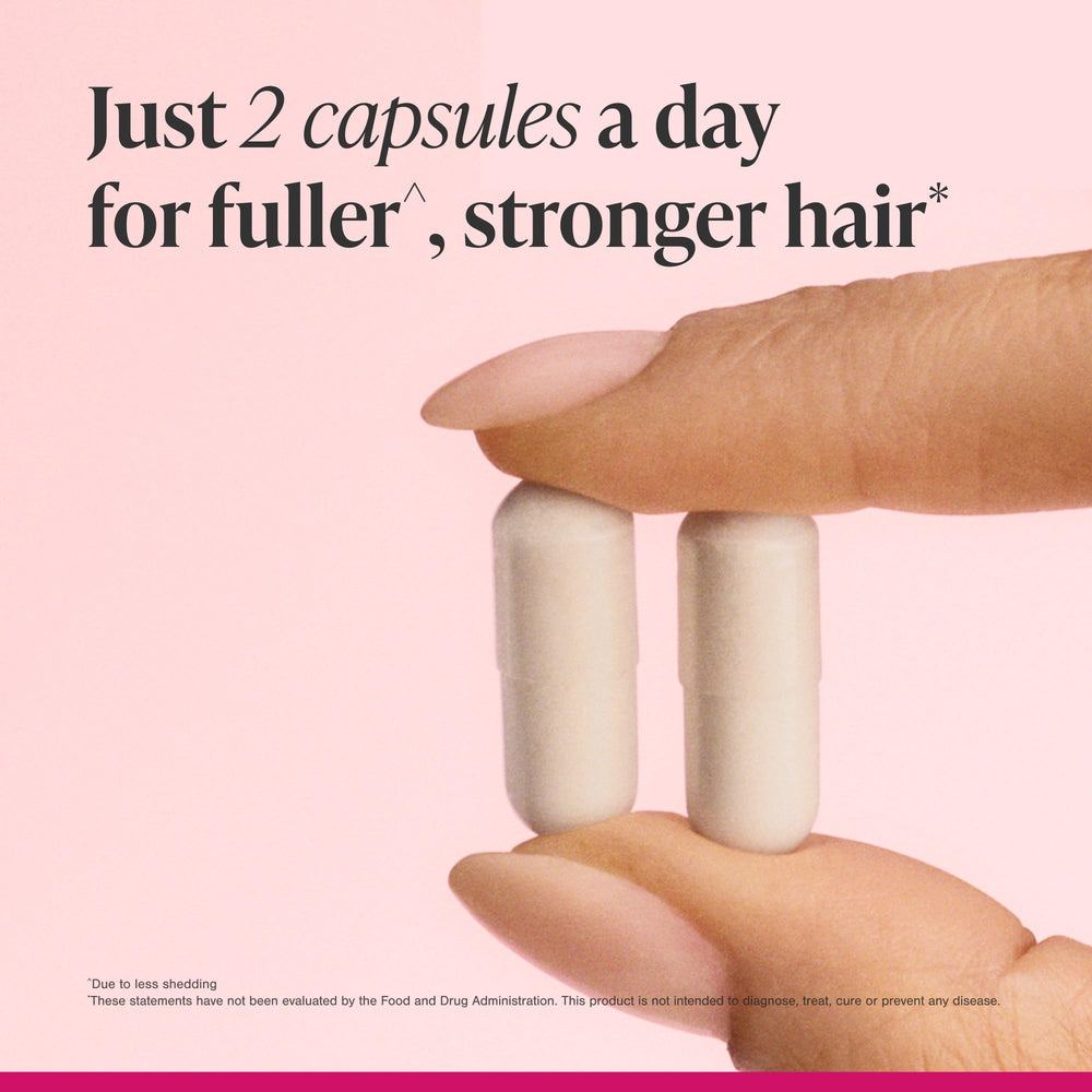 Close-up of glossy hair strands after using Viviscal
