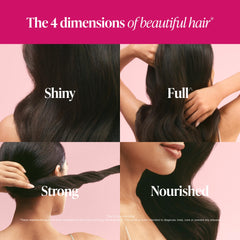 Viviscal 4D label on bottle emphasizing keratin and essential nutrients