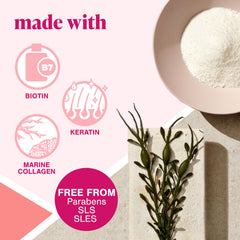 Viviscal packaging shot emphasizes clean, paraben-free formulation and quality