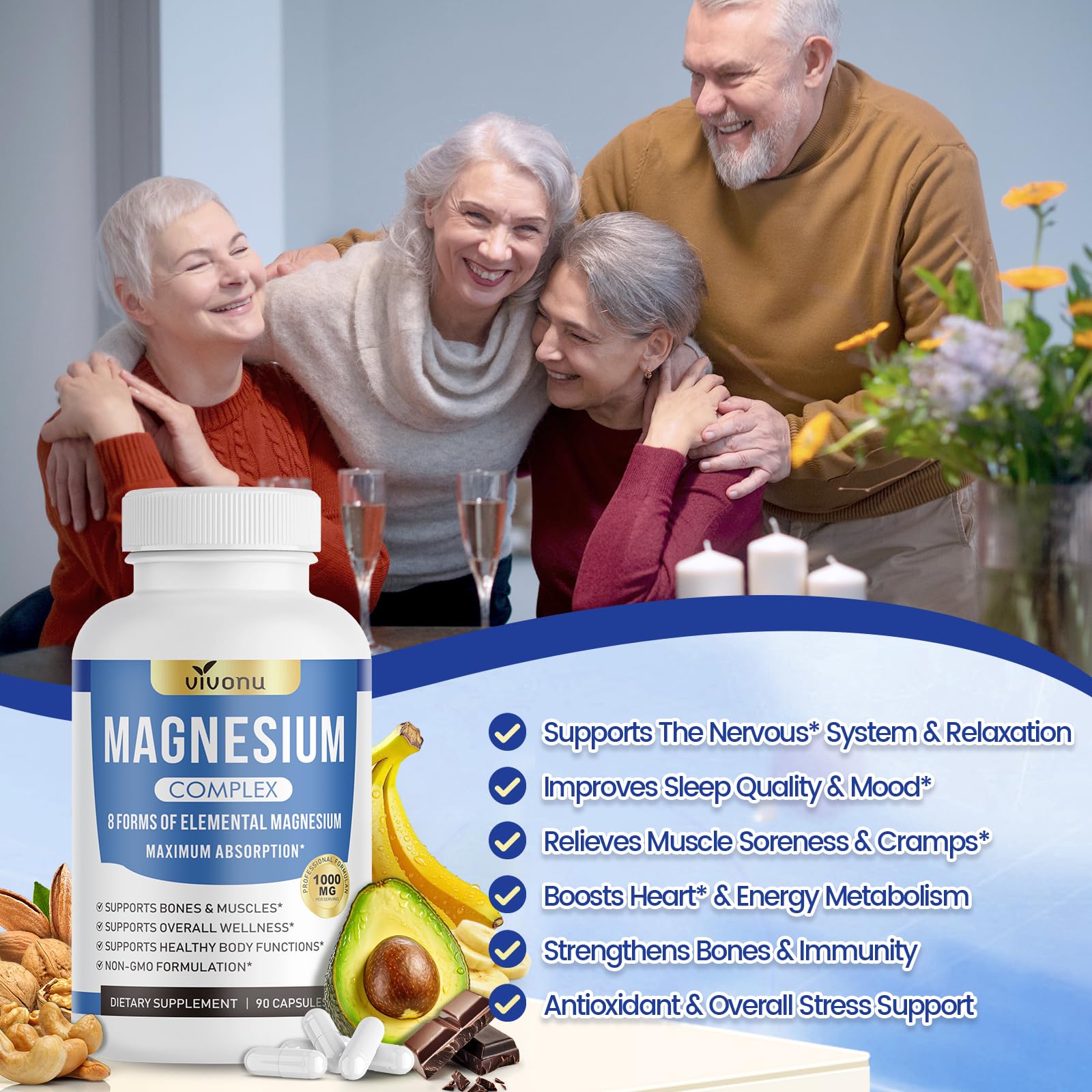 VivoNu gentle on stomach magnesium formula promotes daily wellness
