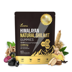 VivoNu Himalayan Shilajit Gummies pack shows on-the-go vitality support.
