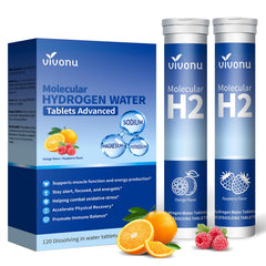 VivoNu hydrogen water tablets orange-raspberry pack for quick hydration and flavor variety