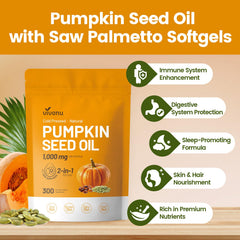 VivoNu label on bottle emphasizes cold-pressed pumpkin seed oil quality.