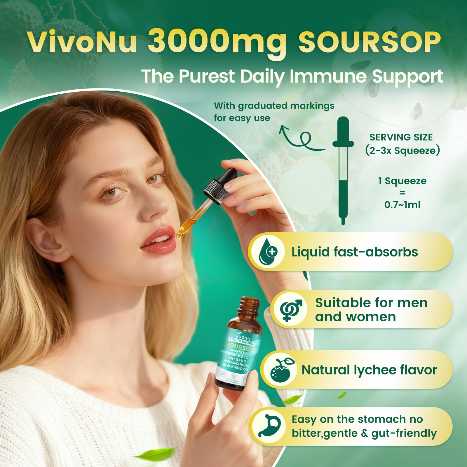 VivoNu antioxidant-rich blend with vitamins C and D for immune vitality