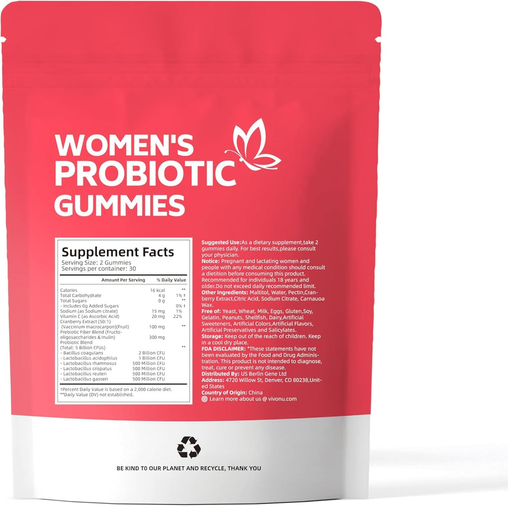 VivoNu Vitamin C note suggesting immune support alongside probiotics