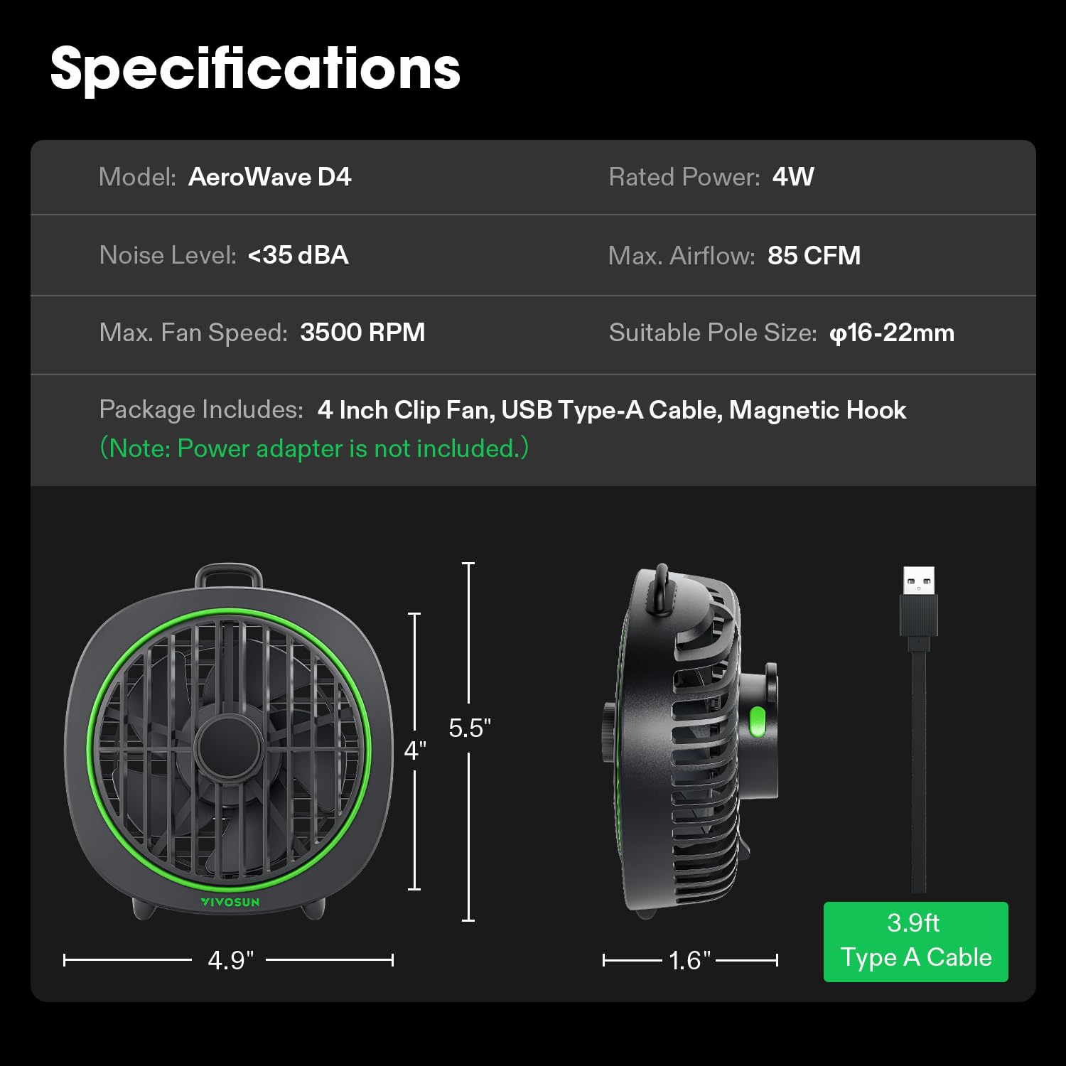 VIVOSUN AeroWave D4 compact design fits small grow spaces.
