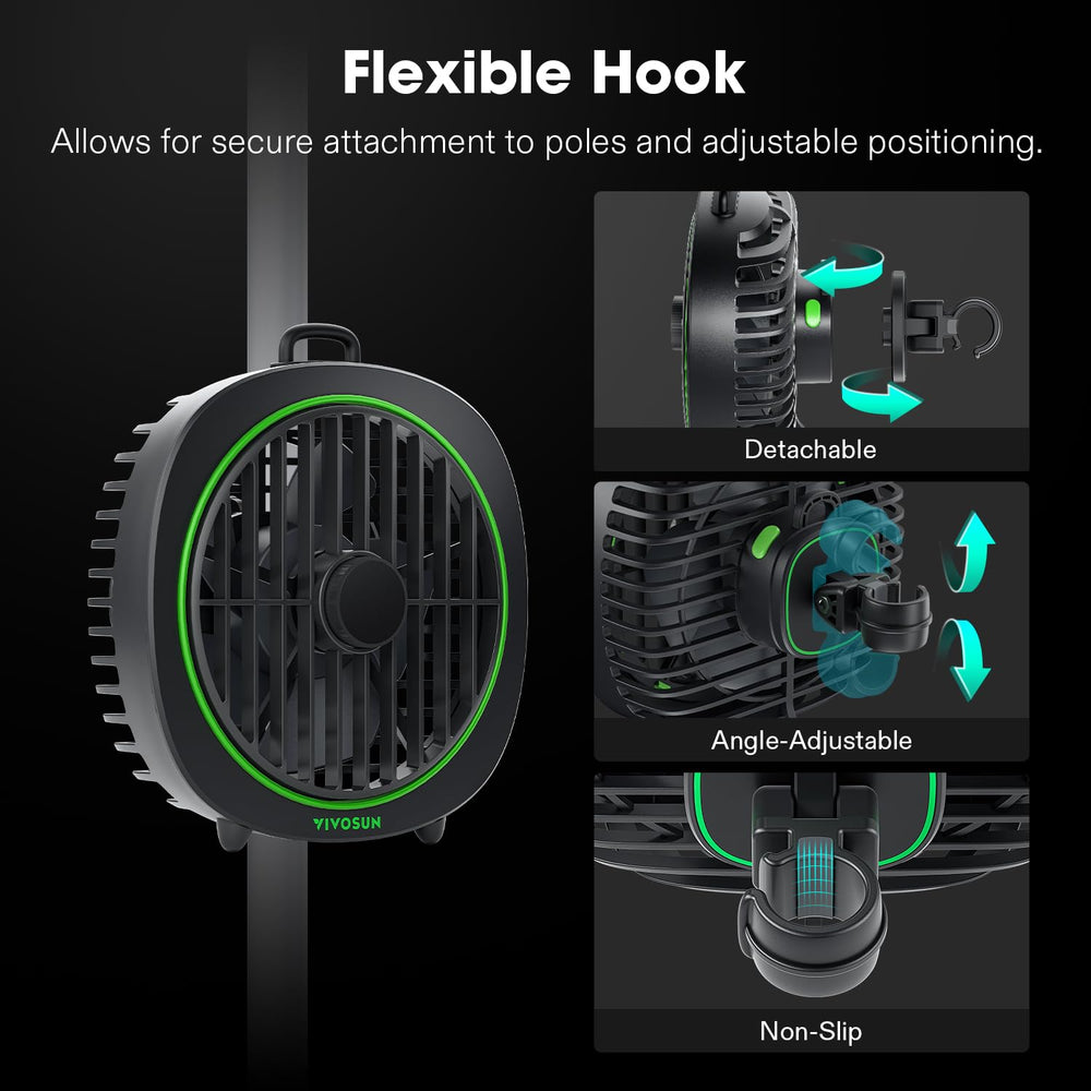 VIVOSUN AeroWave D4 pole clamp setup offers flexible airflow positioning.