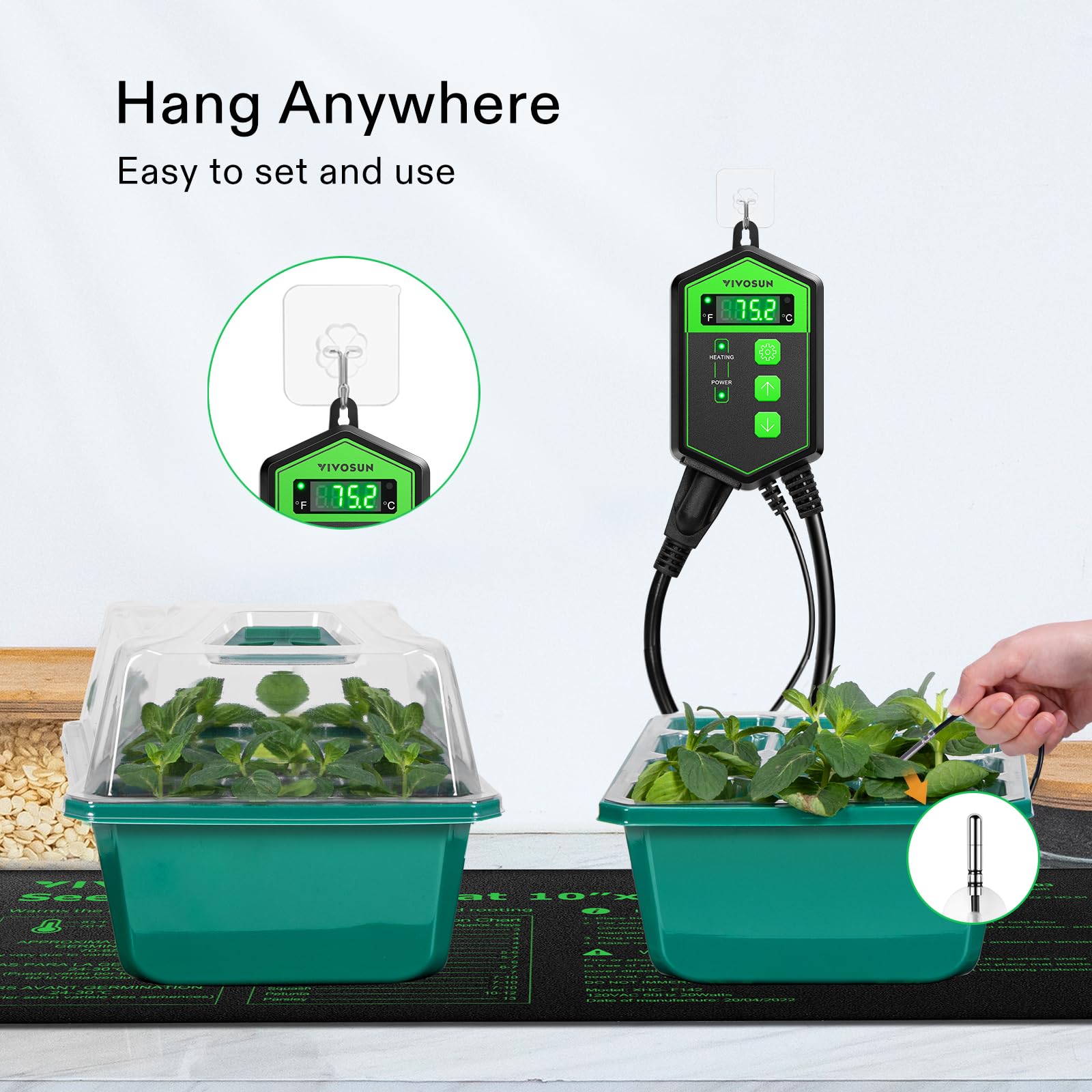 VIVOSUN hexagonal controller housing for a sturdy, easy-grip device.