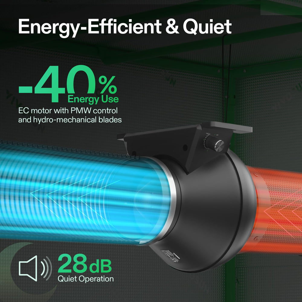 VIVOSUN M4 operates quietly, ideal for continuous ventilation in grow spaces.