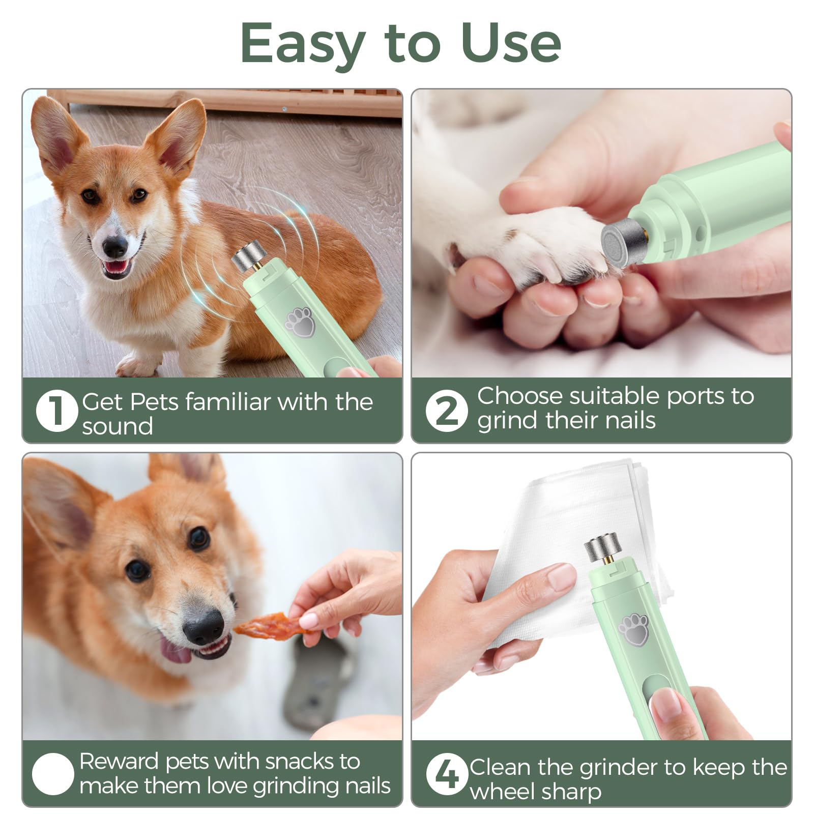 VIWIK dog nail grinder supports at-home pet grooming for all sizes.