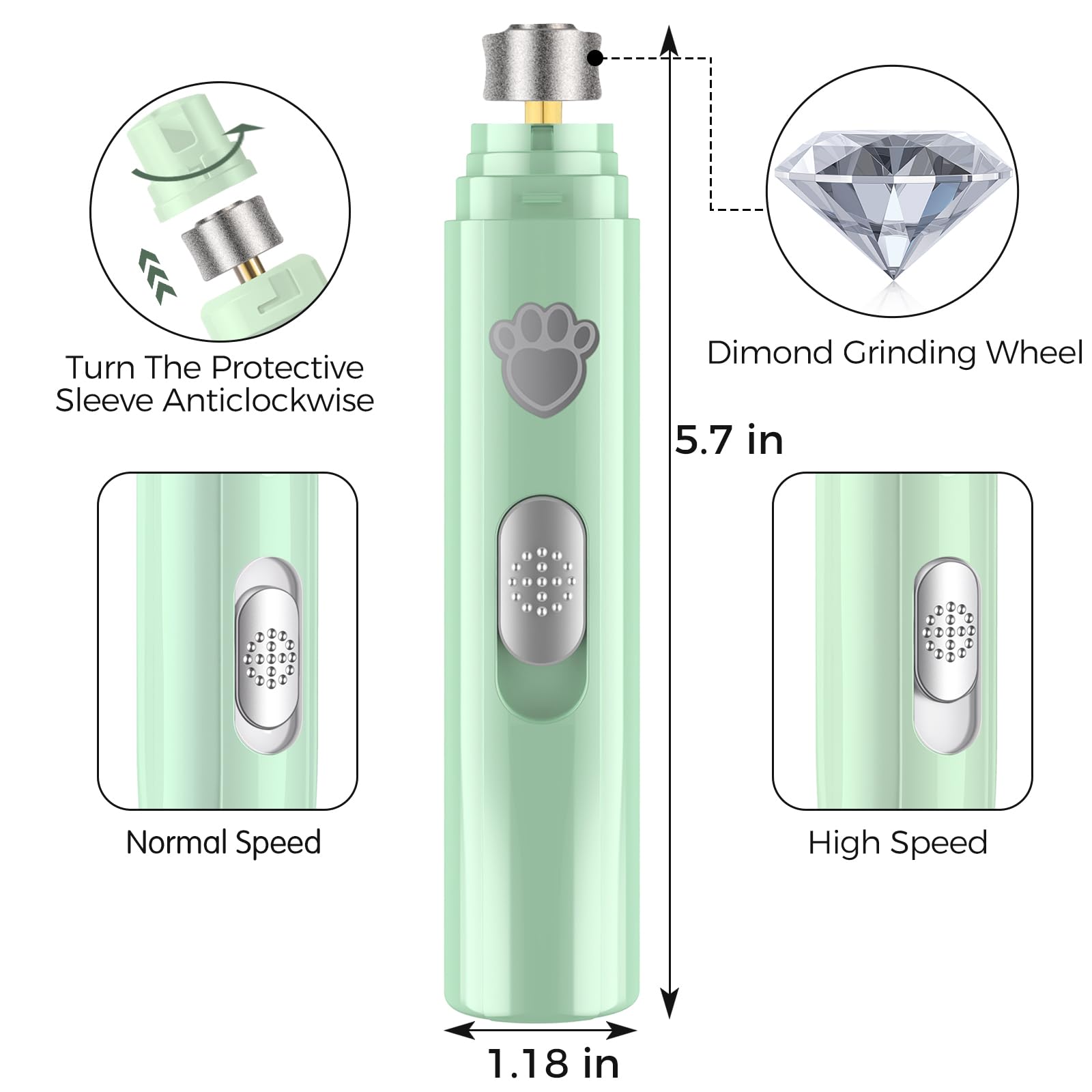VIWIK dog nail grinder operates ultra-low noise for stress-free home grooming.
