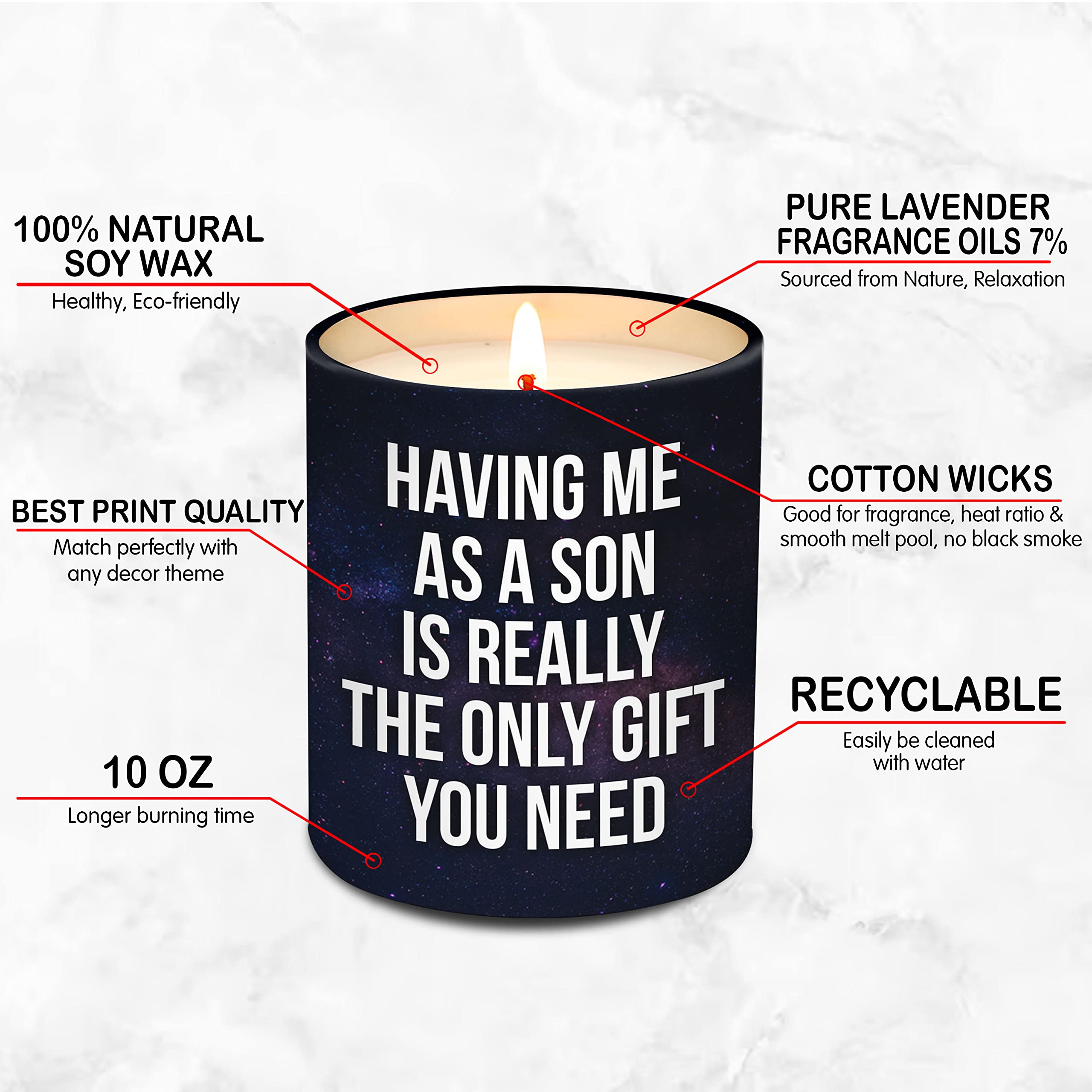 VIWIX Mother's Day candle with humorous quote captures lighthearted appreciation for mom.