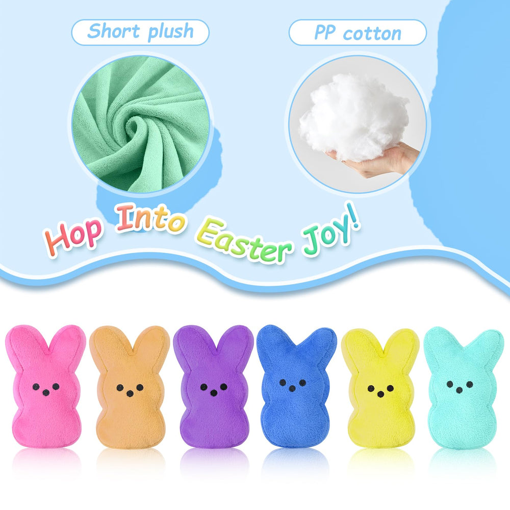Vizethru child-safe Easter bunny plush 6in, gentle and safe.
