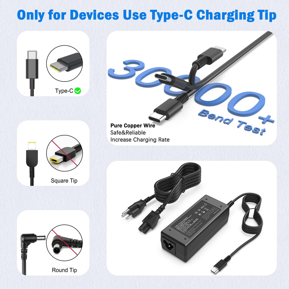 VJYUIJAY Latitude USB-C charger quickly powers Dell Latitude laptops on the go.
