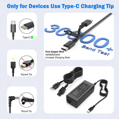 VJYUIJAY Latitude USB-C charger quickly powers Dell Latitude laptops on the go.