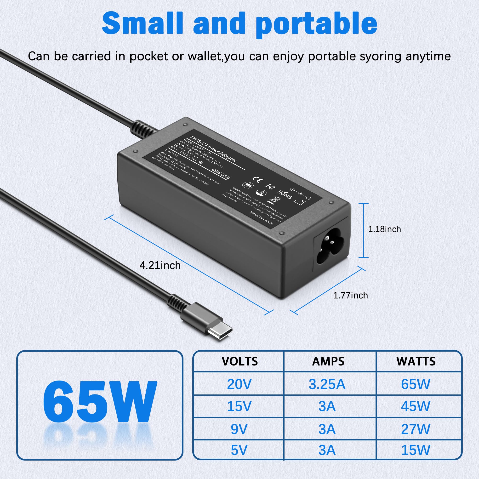VJYUIJAY ThinkPad USB-C charger offers reliable, office-ready power.