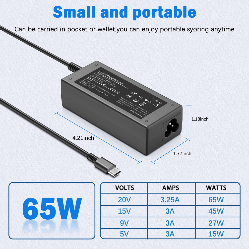 VJYUIJAY ThinkPad USB-C charger offers reliable, office-ready power.