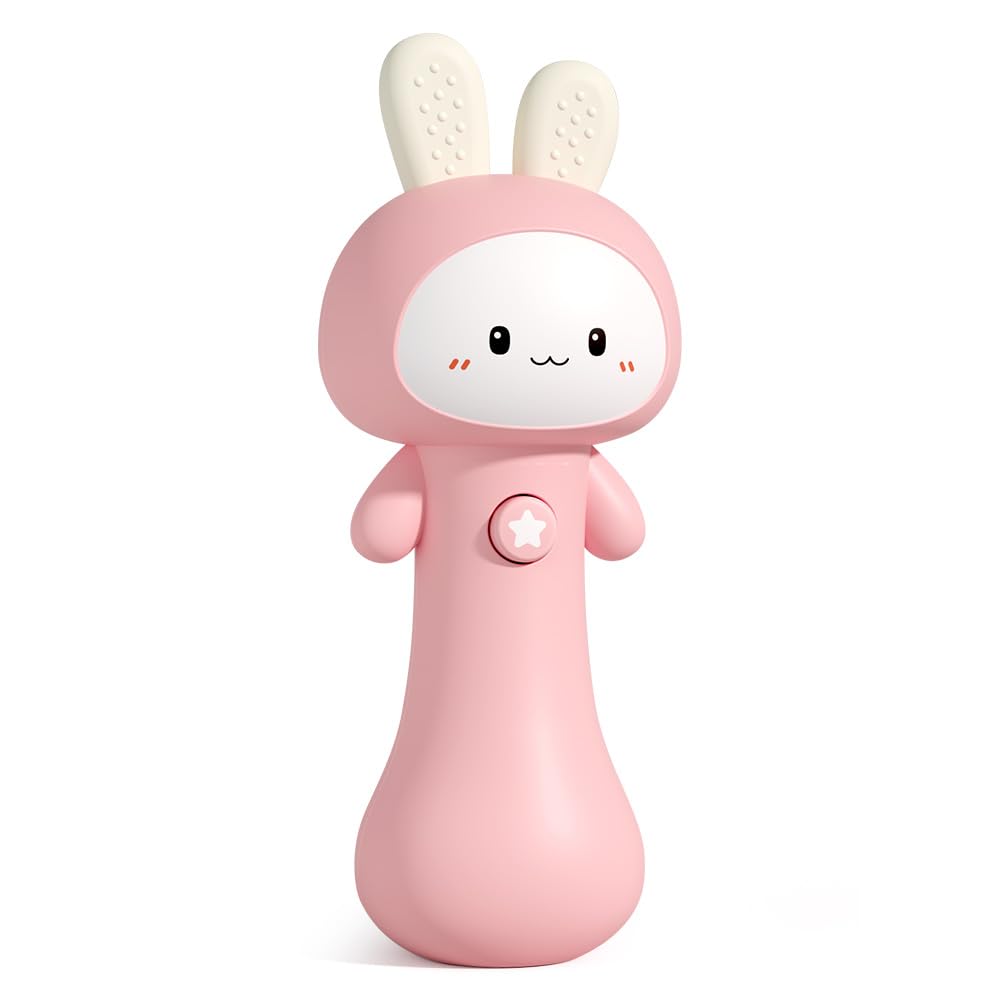 VKTEN Bunny Baby Rattle Light demonstrates gentle illumination for soothing playtime.