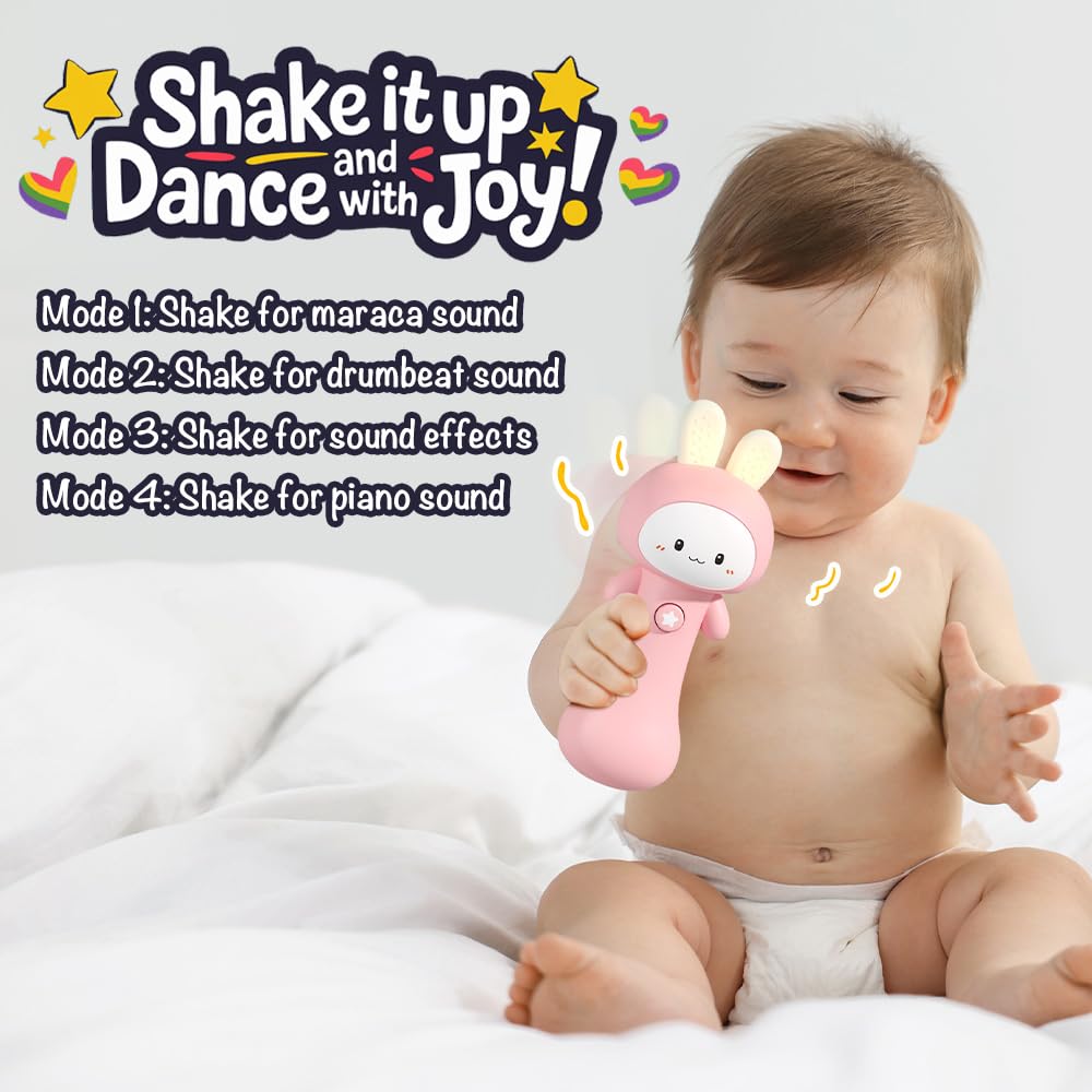 VKTEN Bunny Teether Silicone Ears offers safe chew surface for teething relief.