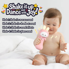 VKTEN Bunny Teether Silicone Ears offers safe chew surface for teething relief.