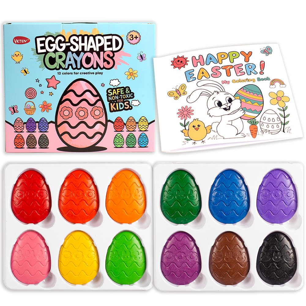 VKTEN easter basket-ready crayons pair nicely with the included coloring book